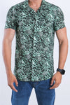 Men Casual Viscose printed Hawaii Dyed Shirt - Green