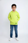 Boys Branded Pullover Hoodie - Neon Green
