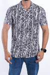 Men Casual Viscose printed Hawaii Dyed Shirt -Black & White