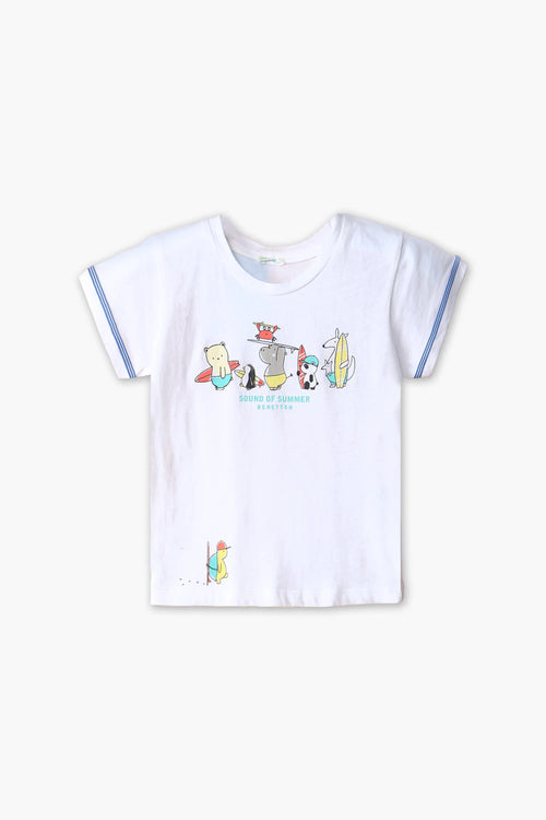 Girls Branded Graphic T-Shirt - White