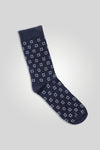 Men Printed Long Socks - N/Blue