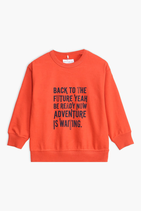 Boys Branded Graphic Sweatshirt - Orange