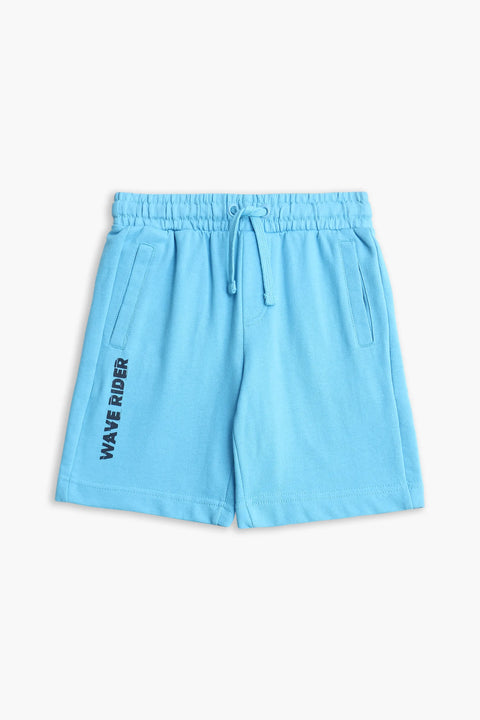 Boy Branded Graphic Short - Blue