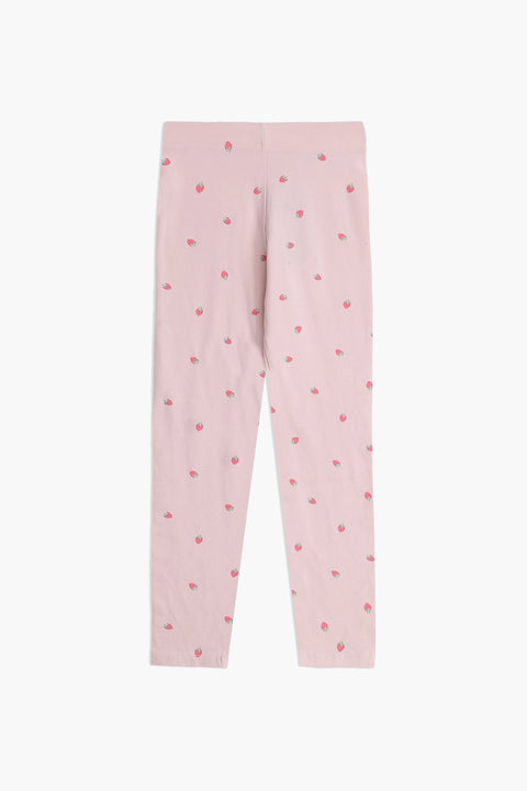 Girls Branded Graphic Legging - Baby Pink