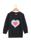Girls Embellish Graphic Sweatshirt GS-10 - Black