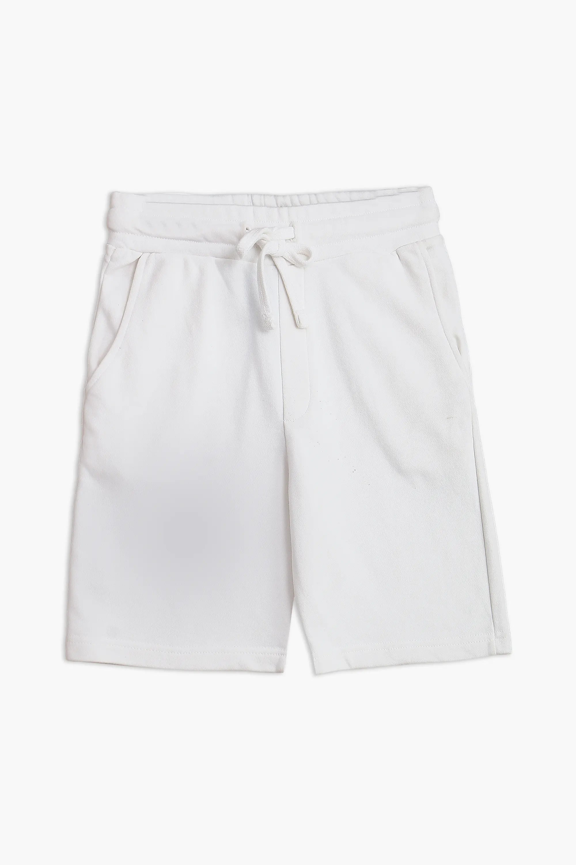 Men Branded Short - White