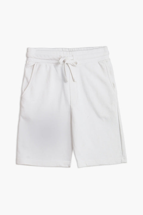 Men Branded Short - White