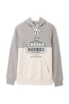 Men Branded Printed Hoodie - Grey And Cream