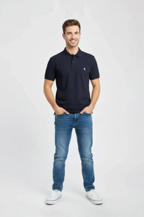 Big & Tall Men Branded Polo - Navy