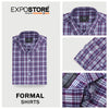 Men Formal Checkered Shirt High Quality SMF-03 - Purple