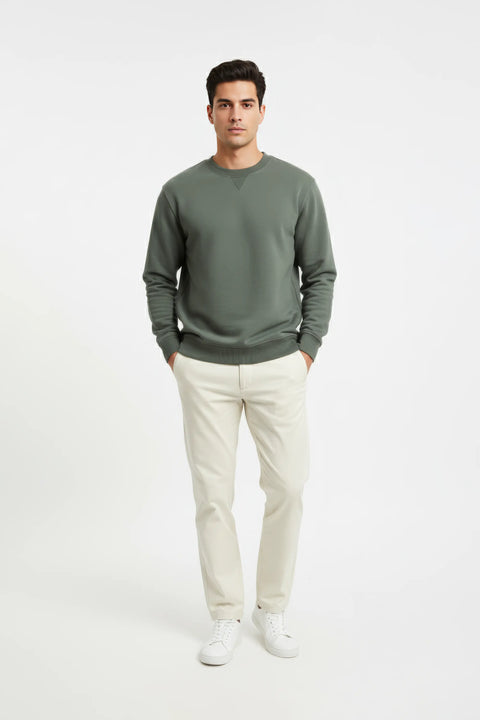 Men Branded Basic Sweatshirt - Dark Sea Green
