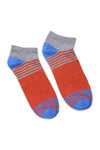 Men's Ankle Socks - Orange, Gray & Blue