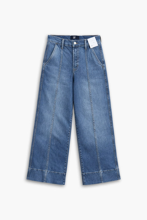Women's Branded Wide Leg Jeans - BLUE
