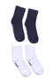 Kids Ankle Socks Pack of 2 - Navy & White