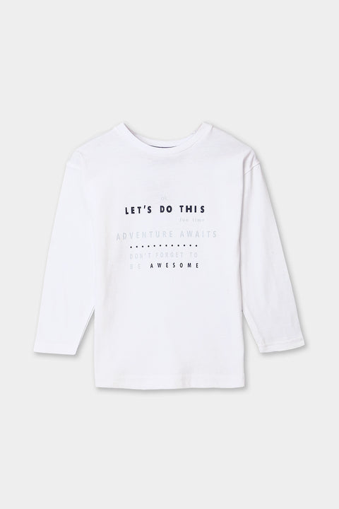 Boy Branded Graphic Tee F/S - White