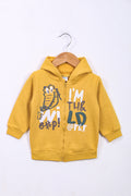 Boys Branded Fleece Zipper Hoodie  - Yellow