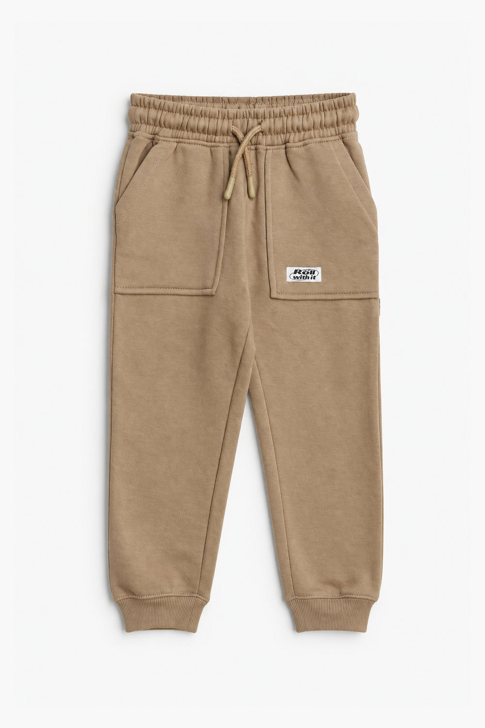 Boys Branded Fleece Trouser - Beige