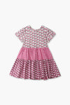 Girls Branded Graphic Frock - Pink