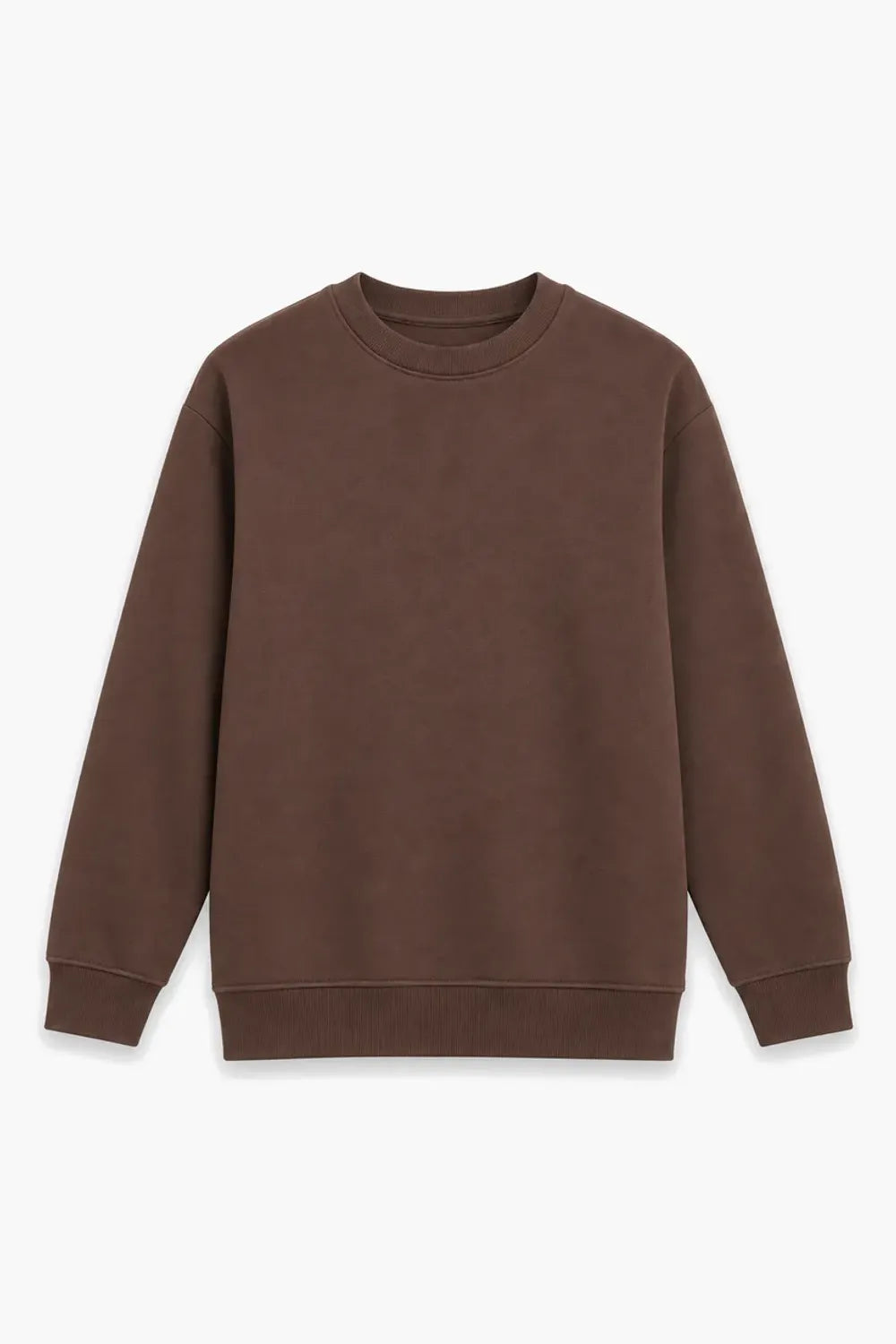 Men Breanded Fleece Basic Sweatshirt - Brown