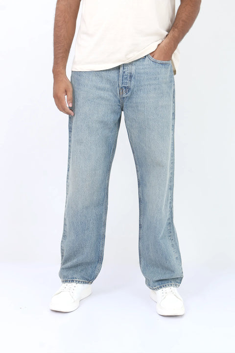 Man J&J Straight Fit Denim Jeans - Dusty Blue