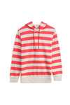 Women Branded Stripes Hoodie - Red