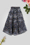 Girls Printed Long Skirt - Navy