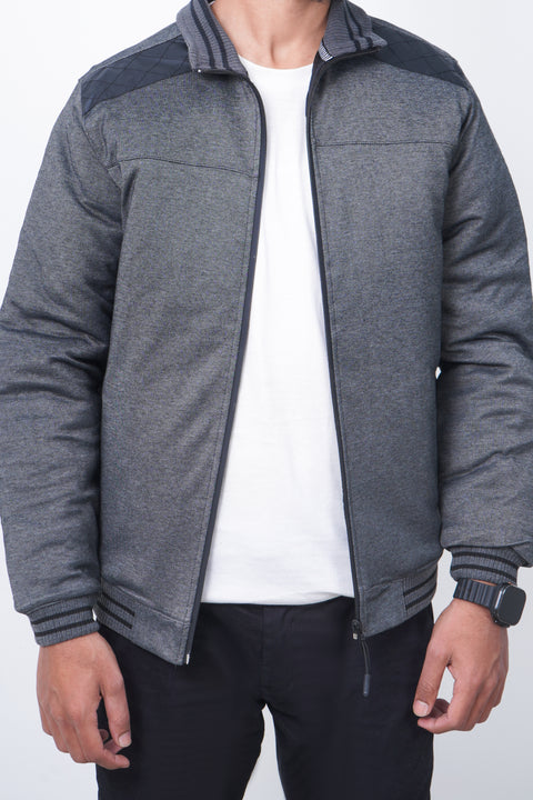 Men Exst Zipper Mockneck MZPPR12 - Charcoal
