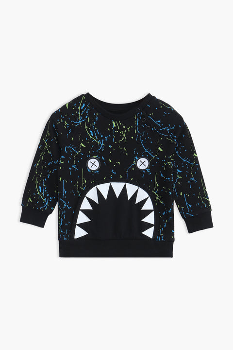 Boys Branded Graphic Sweatshirt - Black