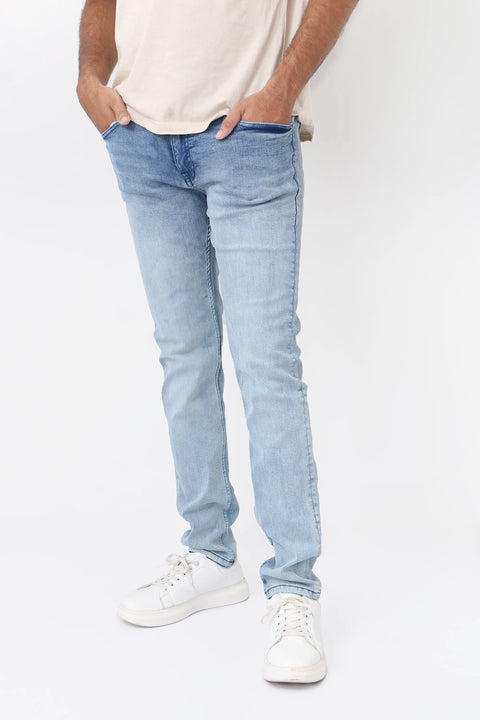 Man branded Straight Fit Denim Jeans - Blue