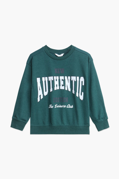 Boys Branded Graphic Sweatshirt - Green