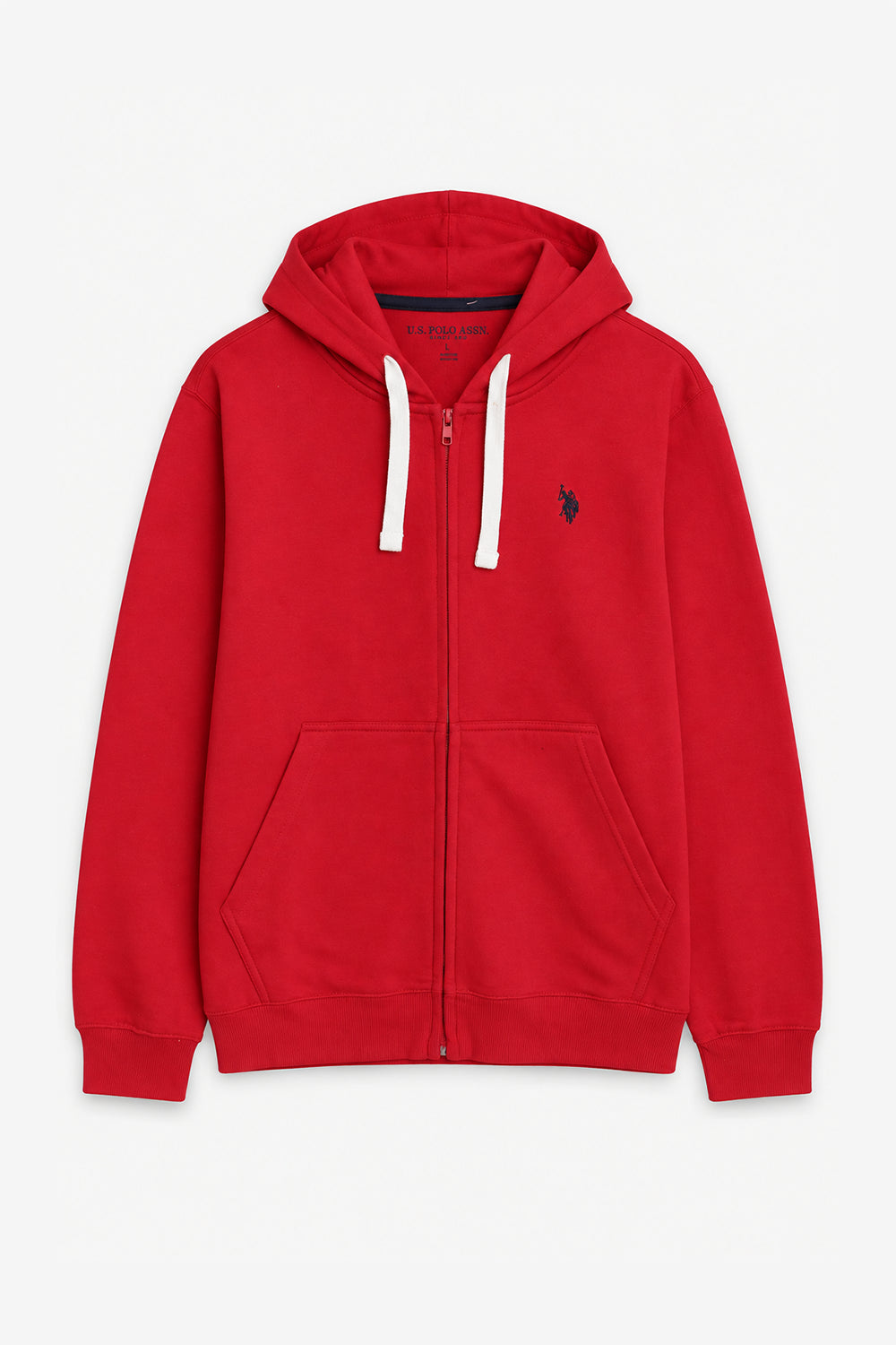 Men Branded Zipper Hoodie - Red