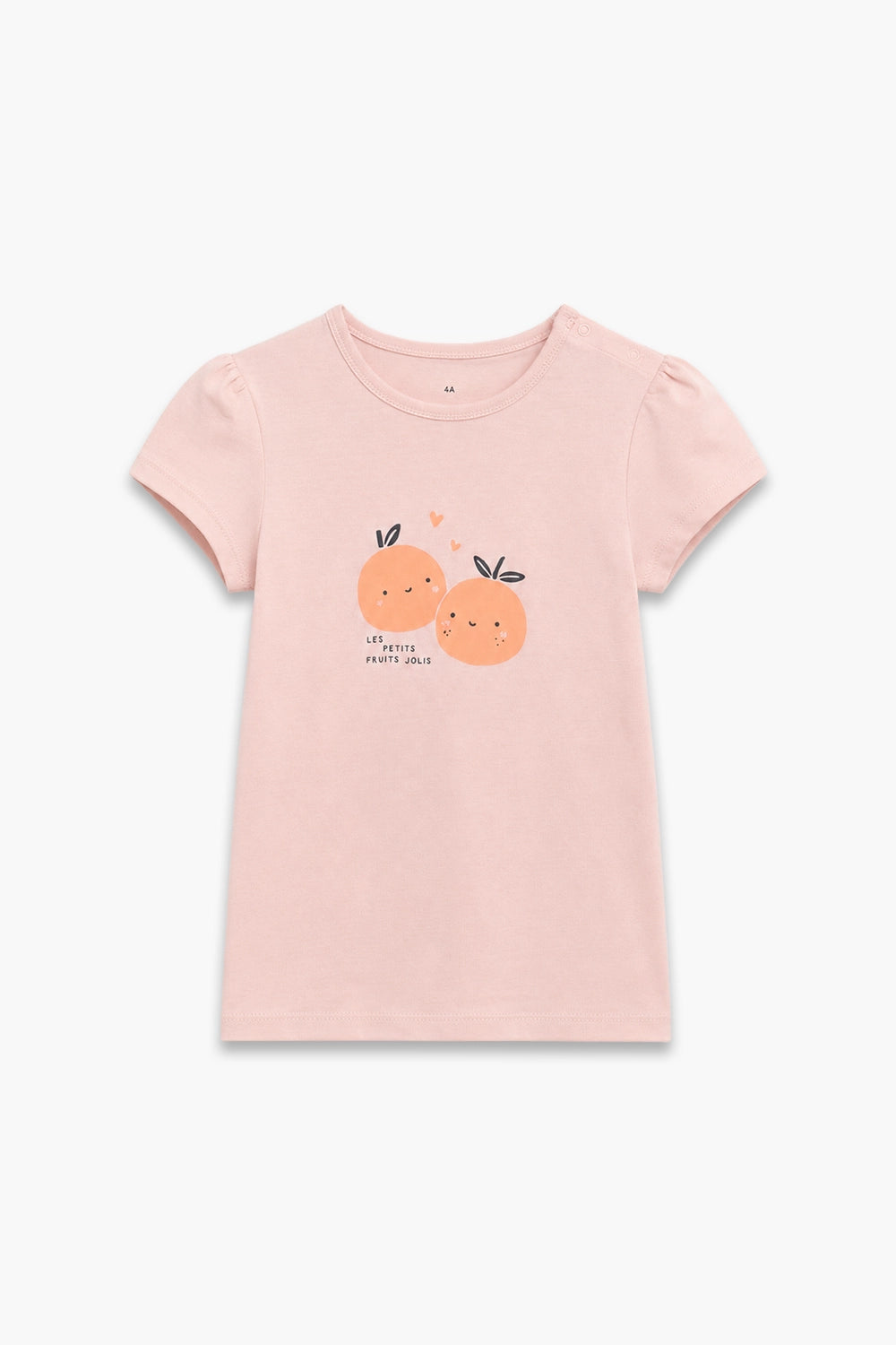 Girls Branded Graphic T-Shirt - Peach