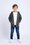 Boys Branded Zipper Hoodie - Olive