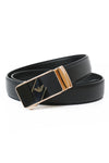 Men Leather Belt Automatic Buckle - Black