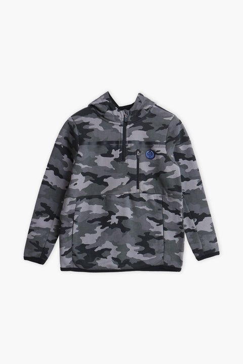 Boys Branded Pullover Hoodie - Camouflage