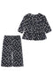 Girls Viscose Graphic Plated Suit - Black