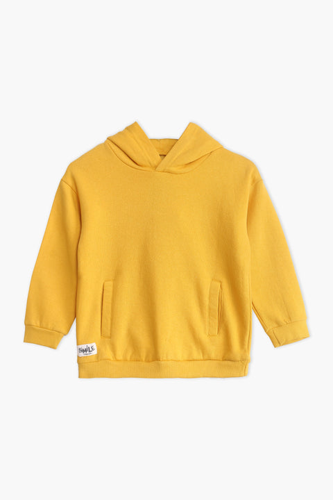 Boys Branded Pullover Hoodie - Yellow