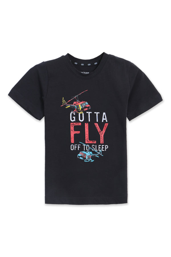 Boys Branded Graphic T-Shirt - Black