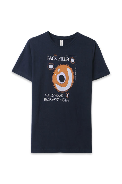 Men Branded Graphic Tee - Navy