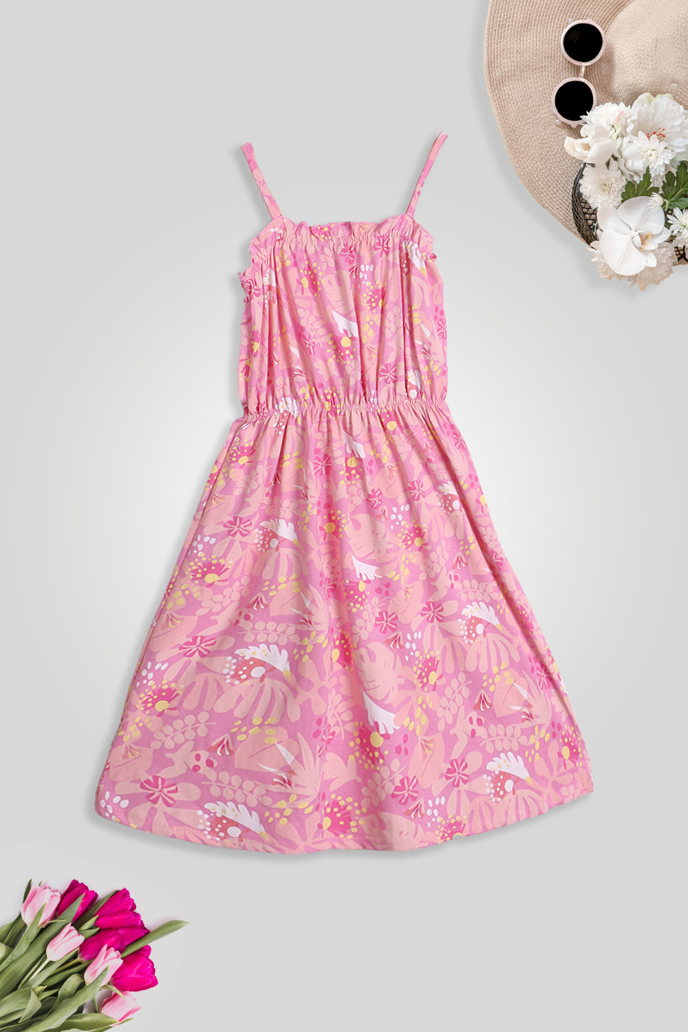 Girls Branded Graphic Tunic - Pink