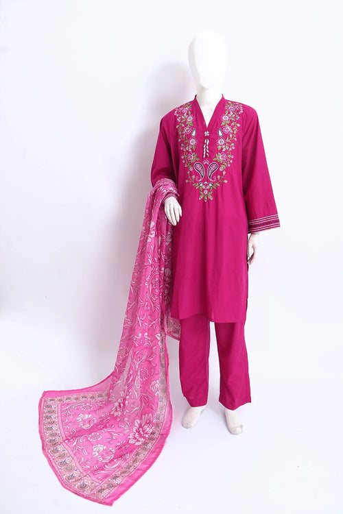 3 PIECE EMB LAWN SUIT