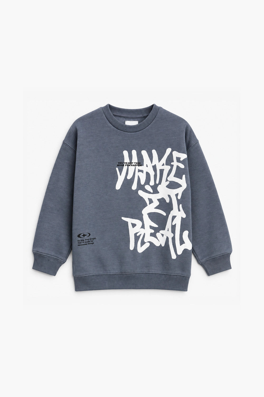 Boys Branded Graphic Sweatshirt - SMOKEGREY