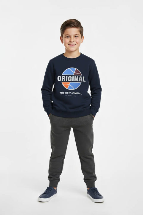 Boys Branded Graphic Sweatshirt - Navy