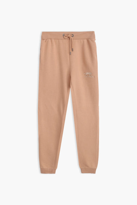 Men Branded Fleece Trouser - Peach