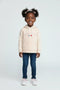 Girls Branded Pullover Hoodie - Peach