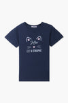 Girls Branded Graphic T-Shirt - Navy