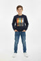 Boy Branded Graphic T-shirt F/S - Navy