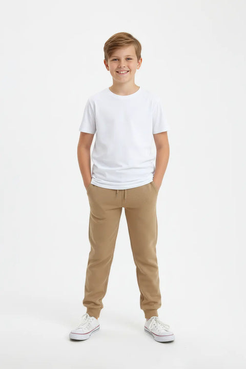 Boys Branded terry Trouser - Khaki
