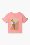 Girls Branded Graphic T-Shirt - Peach