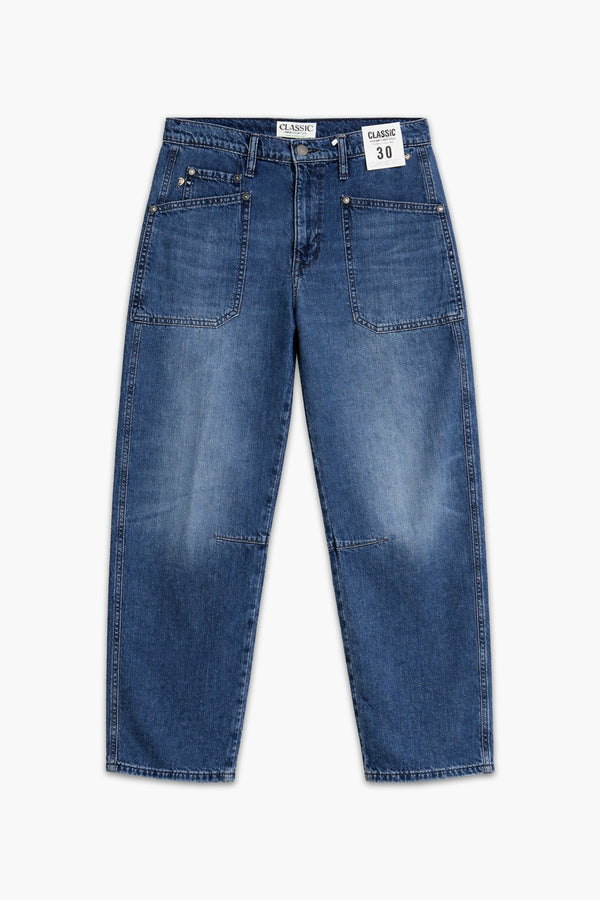 Women's Branded Wide Leg Jeans - M/Blue
